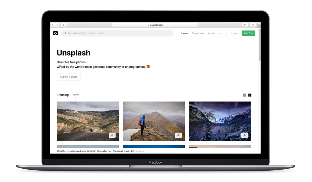 banco de imagens unplash