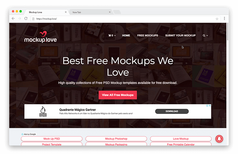 Mockup Love - Mockups gratuitos